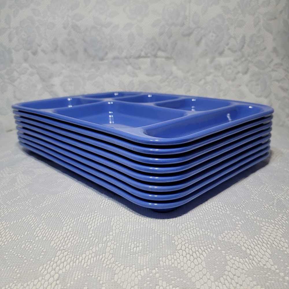 Set of 8 Melamine Ware 6-Compartment Cafeteria TV Trays | Ever Unison PY-36×25cm - Picture 5 of 17